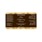 Brown & Gold Small Cosmetics Dropper Bottle Label  Adressaufkleber (Vorne)