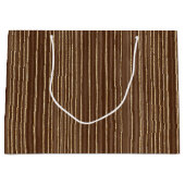 Brown Gold Stripes Christmas Große Geschenktüte (Vorderseite)