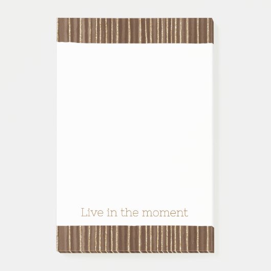 Brown Gold Stripes Post-it Klebezettel (Vorderseite)
