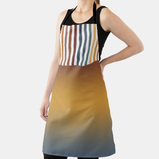 BROWN GOLD TEAL BLUE FALL GEOMETRIC PATTERN SCHÜRZE (InSitu)