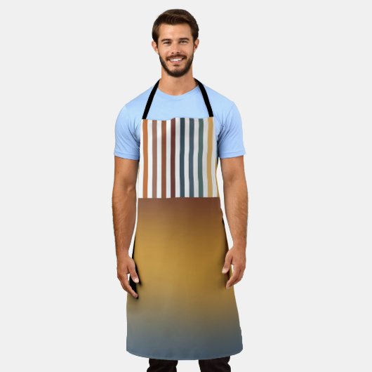 BROWN GOLD TEAL BLUE FALL GEOMETRIC PATTERN SCHÜRZE (Getragen)