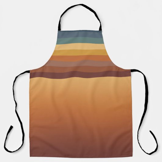 BROWN GOLD TEAL BLUE FALL GEOMETRIC PATTERN SCHÜRZE (Vorderseite)