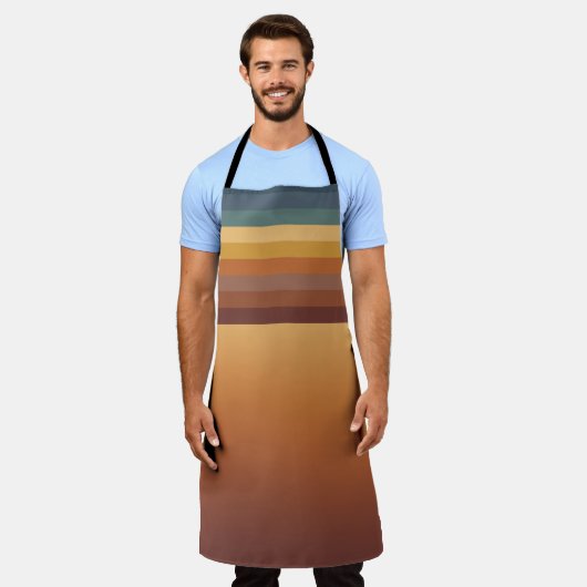 BROWN GOLD TEAL BLUE FALL GEOMETRIC PATTERN SCHÜRZE (Getragen)