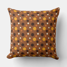 BROWN GOLD YELLOW HALLOWEEN POLKA DOTS KISSEN