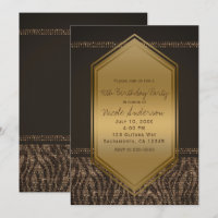 Brown Gold Zebra Print Geburtstagsparty jedes Erei