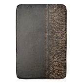 Brown Gold Zebra Wild Animal Print Exotic Glam Badematte (Vorderseite Vertikal)