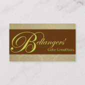 Brown-Golddamastkuchen Visitenkarte (Rückseite)