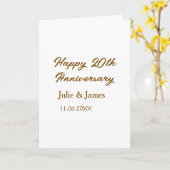Brown golden happy 20th anniversary name datsimple karte (Gelbe Blume)