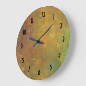 Brown-Goldgrün-erdiger abstrakter Entwurf Große Wanduhr (Winkel)