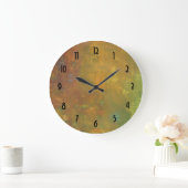 Brown-Goldgrün-erdiger abstrakter Entwurf Große Wanduhr (Zuhause)
