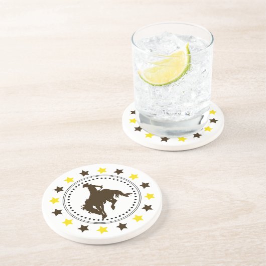 Brown-Goldsträubendes Pferd Getränkeuntersetzer (Seite)