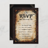 Brown Gothic Halloween Skeleton Matching MENU UAWG Einladung (Vorne/Hinten)