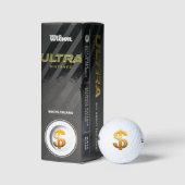 Brown Gradient Dollar Sign Golfball (Verpackungen)