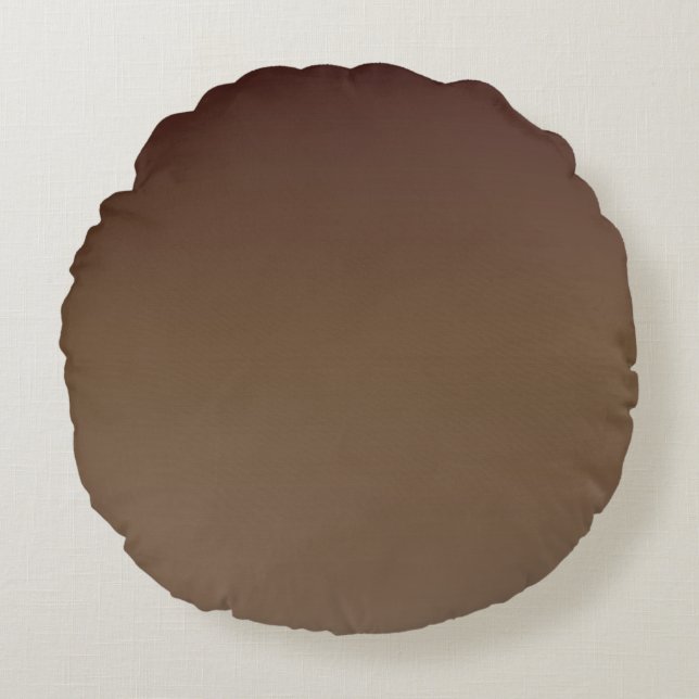 Brown Gradient Rundes Kissen (Vorderseite)