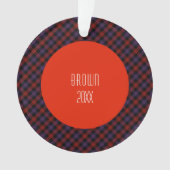 Brown Grady Tartan Kariertes Muster Ornament (Vorderseite)