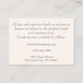 Brown Grand Piano Musician Teacher Techniker Visitenkarte (Rückseite)