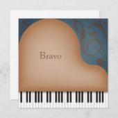 Brown Grand Piano Personalisiert Mitteilungskarte (Vorne/Hinten)