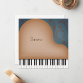 Brown Grand Piano Personalisiert Mitteilungskarte (Vorderseite/Rückseite Beispiel)
