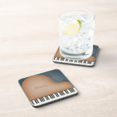 Brown Grand Piano Personalisierte Musik Getränkeuntersetzer (Rechte Seite)