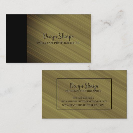 Brown Gray Black Paparazzi Fotograf Visitenkarte (Vorne/Hinten)