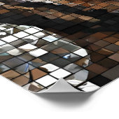 Brown Gray Mosaik Mans Face Wall Art Poster (Ecke)