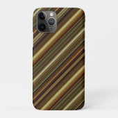 Brown Green and Gold Stripes Case-Mate iPhone Hülle (Rückseite)