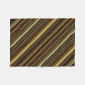 Brown Green and Gold Stripes Fleecedecke (Vorderseite (Horizontal))