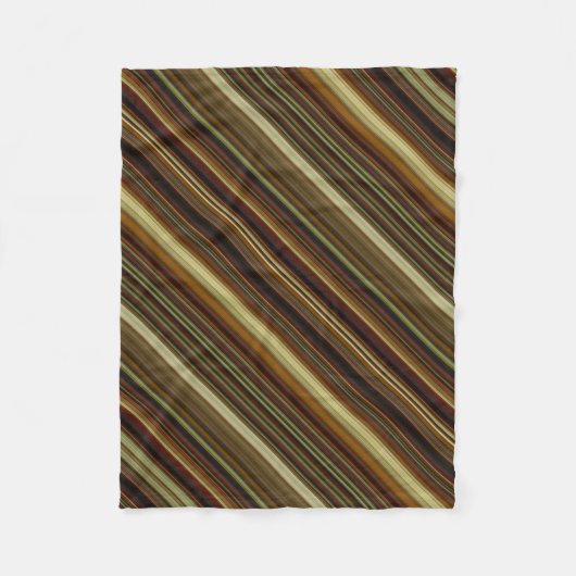 Brown Green and Gold Stripes Fleecedecke (Vorderseite)