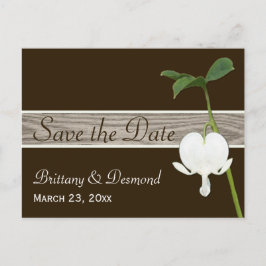 Brown Green Bleeding Herz Save the Date Postcard Ankündigungspostkarte