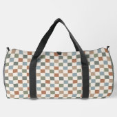 BROWN GREEN BLUE CHECKERBOARD PATTERN DUFFLE BAG (Rückseite)