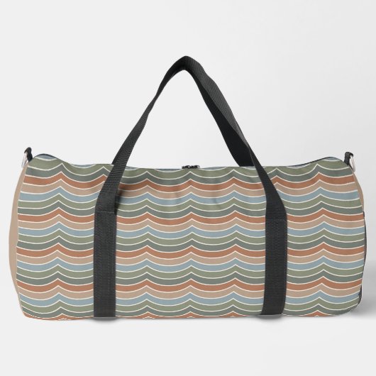 BROWN GREEN BLUE WAVE PATTERN DUFFLE BAG (Vorderseite)
