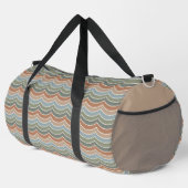 BROWN GREEN BLUE WAVE PATTERN DUFFLE BAG (Rechte Ecke)