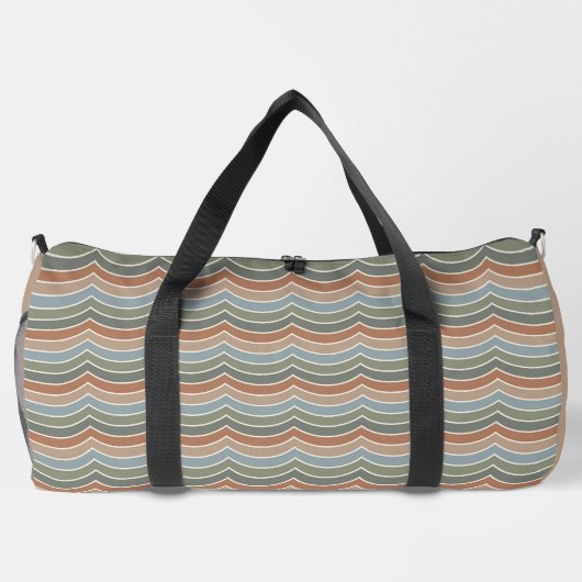BROWN GREEN BLUE WAVE PATTERN DUFFLE BAG (Rückseite)