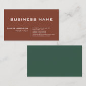 Brown Green Modern Contemporary Company Visitenkarte (Vorne/Hinten)