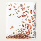 Brown Green Red Rustic Autumn Leaves Books 2025 Planer (Rückseite)