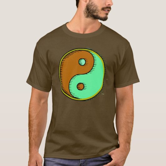 Brown Green Windblown Yang T-Shirt (Vorderseite)