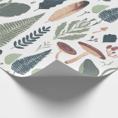 Brown & Green Woodland Foliage Muster Geschenkpapier (Ecke)