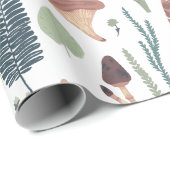 Brown & Green Woodland Foliage Muster Geschenkpapier (Rolleneckpunkt)