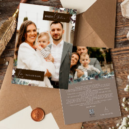 Brown Greenerity Vintage Weihnachts Familienportra Feiertagskarte