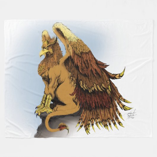 Brown Griffin Fantasy Fleecedecke (Vorderseite (Horizontal))