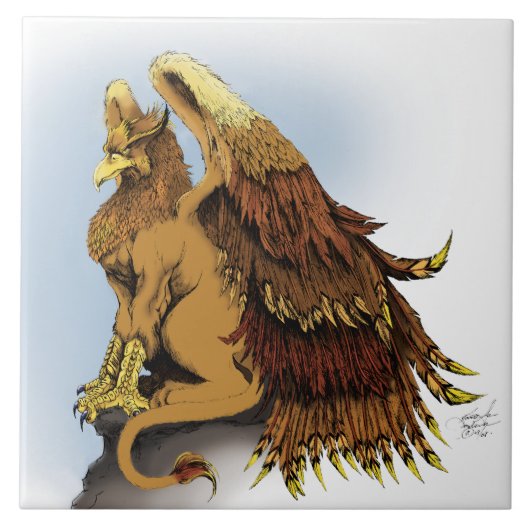 Brown Griffin Fantasy Fliese (Vorderseite)