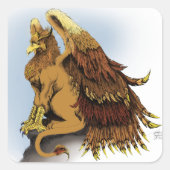 Brown Griffin Fantasy Quadratischer Aufkleber (Vorderseite)