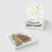 Brown Griffin Fantasy Steinuntersetzer (Seitenansicht)