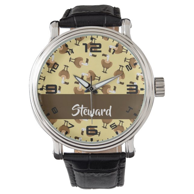 Brown griffon vulture bird pattern armbanduhr (Vorderseite)