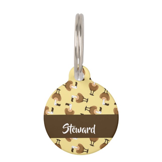 Brown griffon vulture bird pattern haustiermarke (Vorderseite)