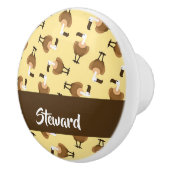 Brown griffon vulture bird pattern keramikknauf (Rechts)