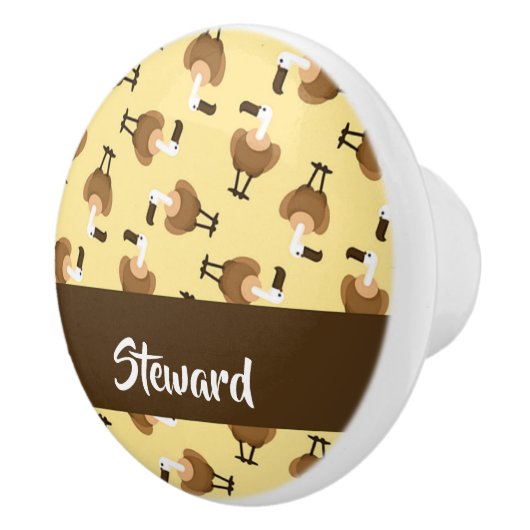 Brown griffon vulture bird pattern keramikknauf (Rechts)