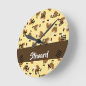 Brown griffon vulture bird pattern runde wanduhr (Winkel)