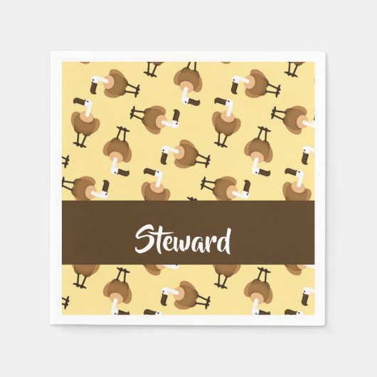 Brown griffon vulture bird pattern serviette (Vorderseite)