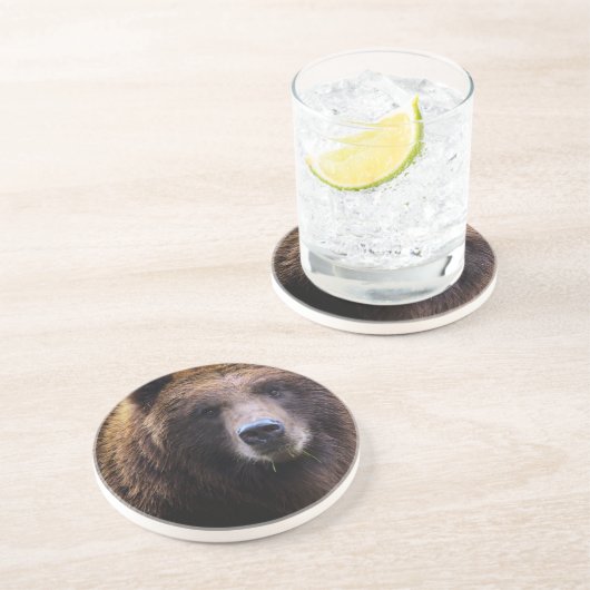 Brown-Grizzlybär Untersetzer (Seite)